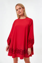 Engine Red Rose Embroidered Ella Dress